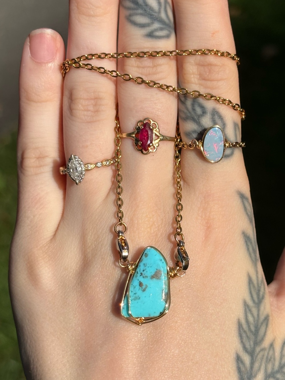 Turquoise interchangeable necklace